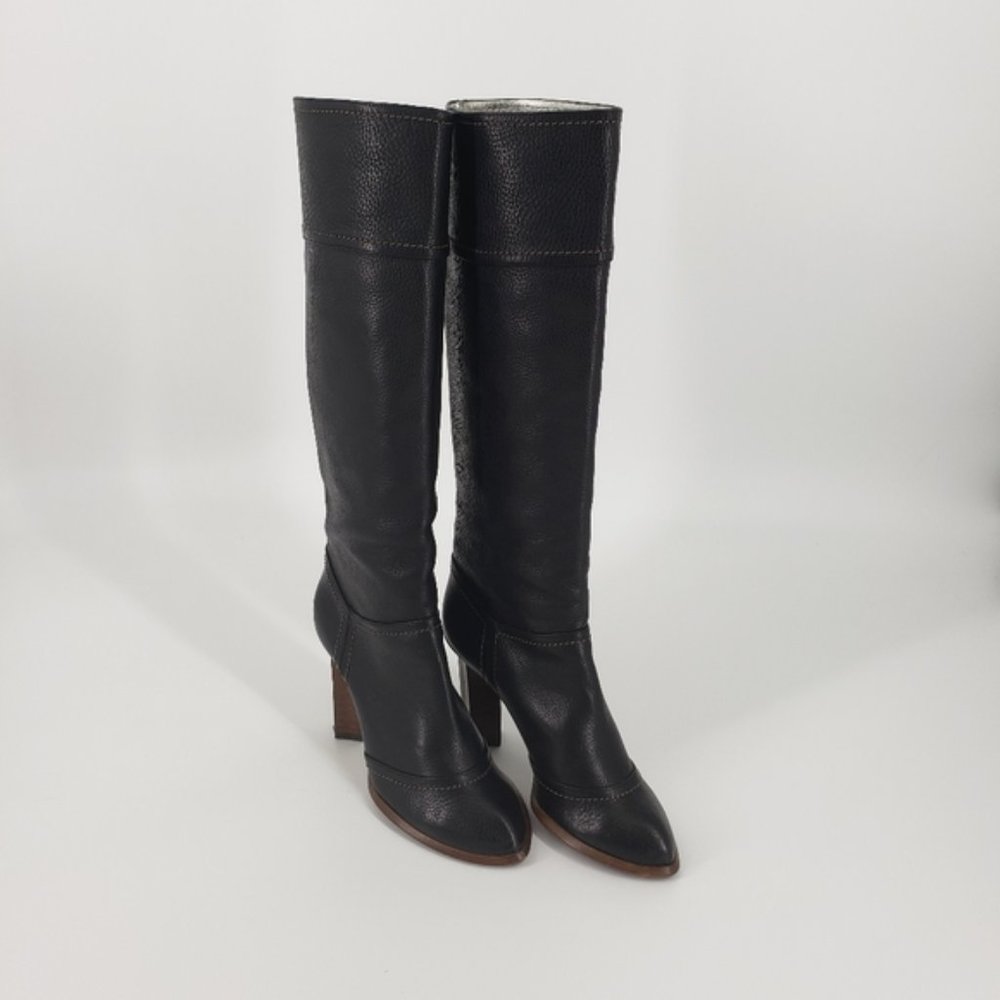 Dolce & Gabbana Leather Knee-high Heel Boots